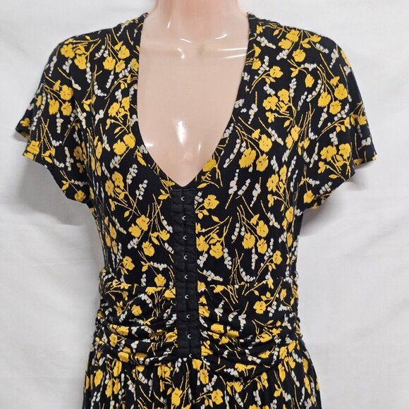 Anthropologie Maeve Breeze Dress Women Size S Black Floral - Picture 13 of 14